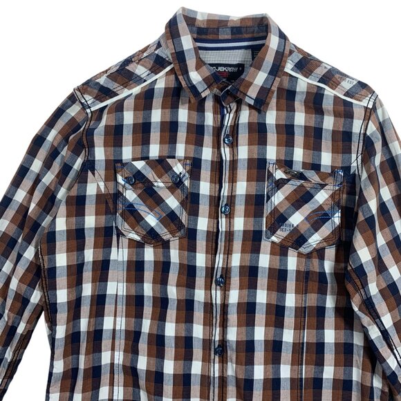 PROJEK RAW long sleeve cotton plaid shirt size medium - Picture 5 of 16